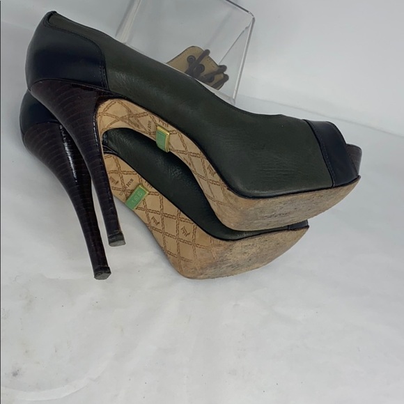 L.A.M.B.Gwen Stefani Sz 8.5 Peep Toe Platform Heel - Picture 5 of 10